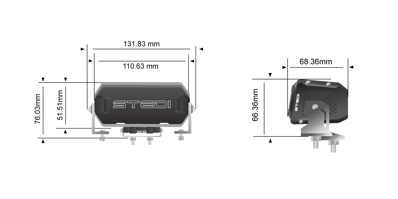 STEDI Sport Plus Single Row 4.3 inch 2 LED Light Bar